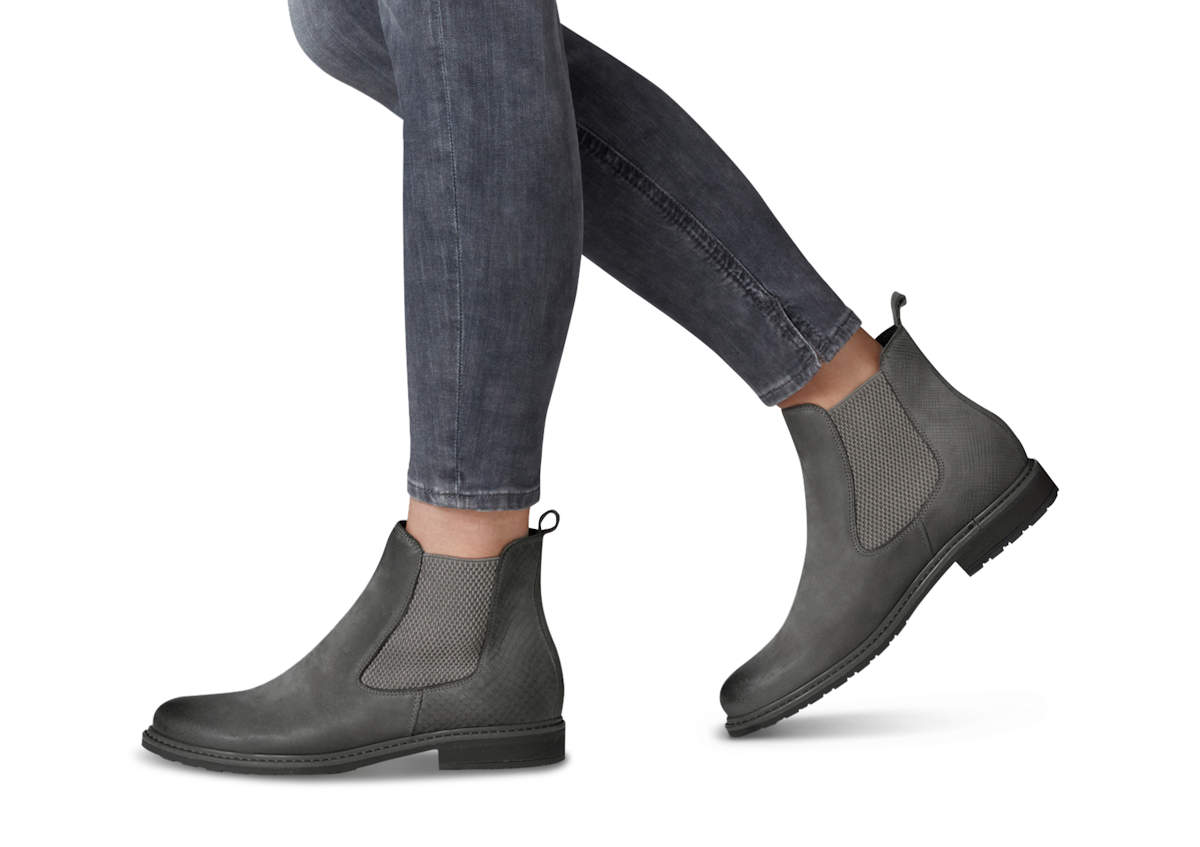 Dark Grey Ladies Slip On Chelsea Boots by Tamaris