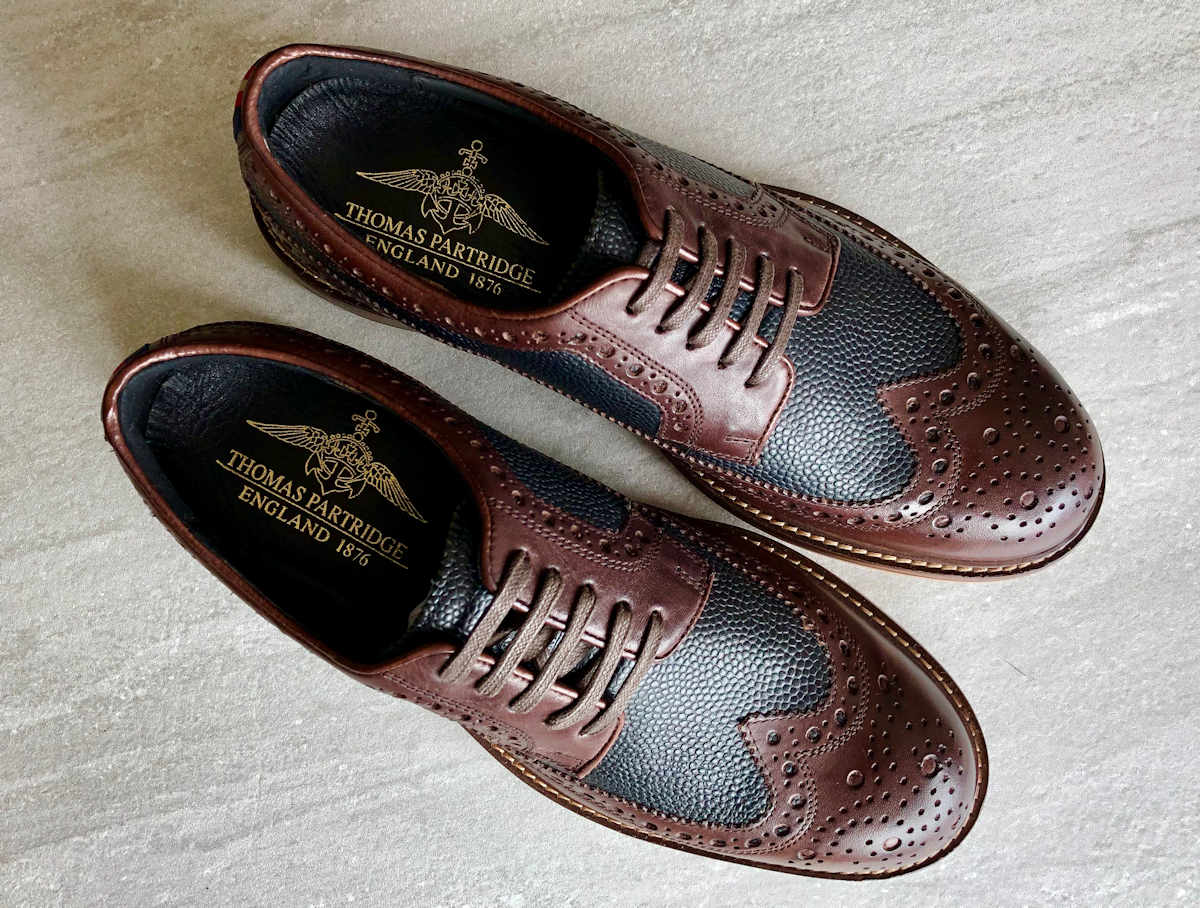 Thomas Partridge Two Tone Brown Wingtip Brogues