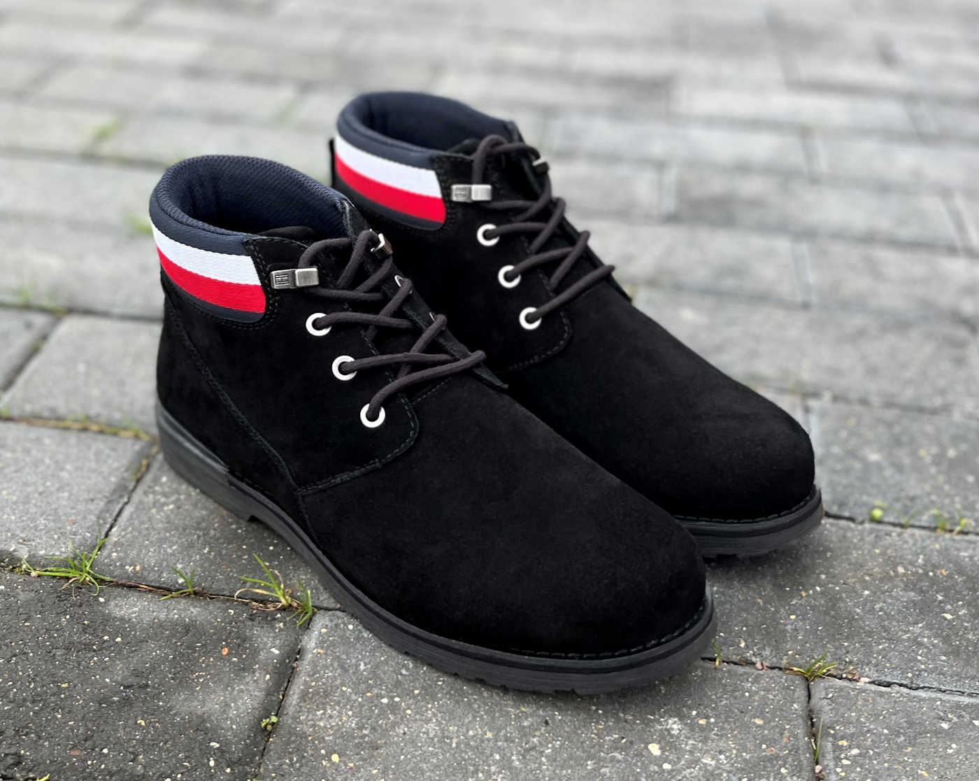 Tommy Hilfiger Jet Black Suede Iconic Chukka Boots