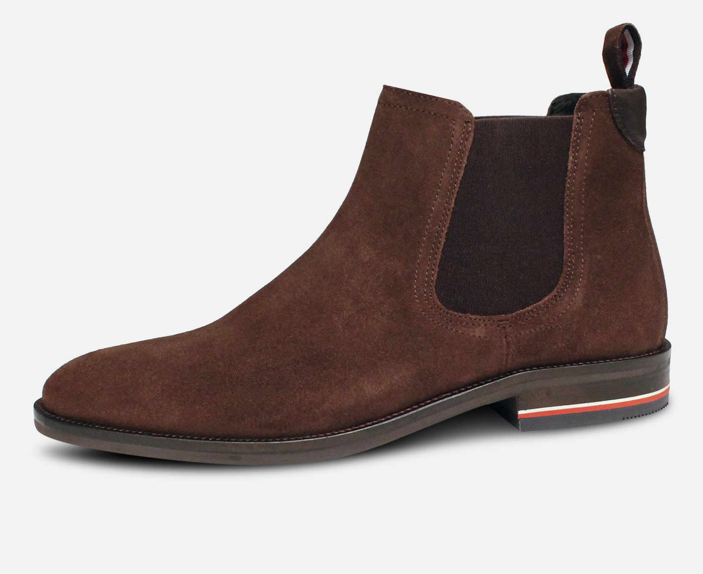 Tommy Hilfiger Premium Brown Suede Mens Chelsea Boots
