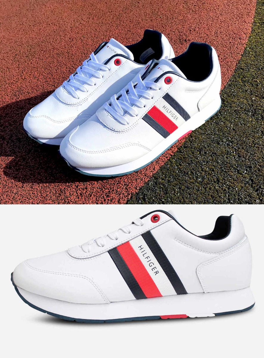 Tommy Hilfiger Classic White Corporate Leather Sneakers