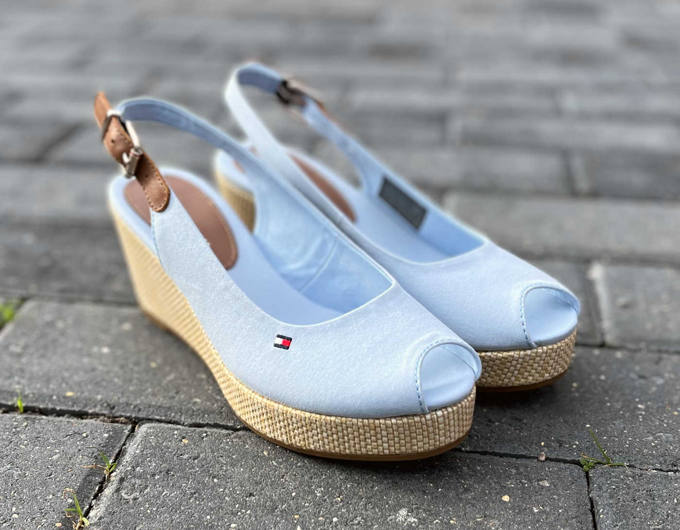 Tommy Hilfiger Elba Baby Blue Womens Wedge Sandals