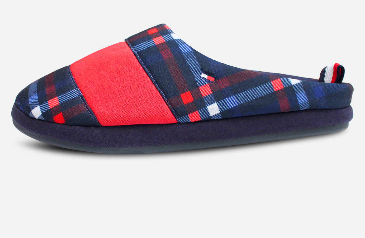 Tommy Hilfiger Tartan Warm Slippers in Red White & Blue