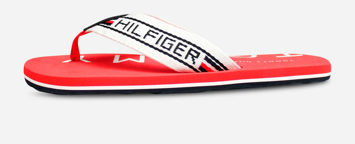 Tommy Hilfiger Tango Red Designer Flip Flop Sandals