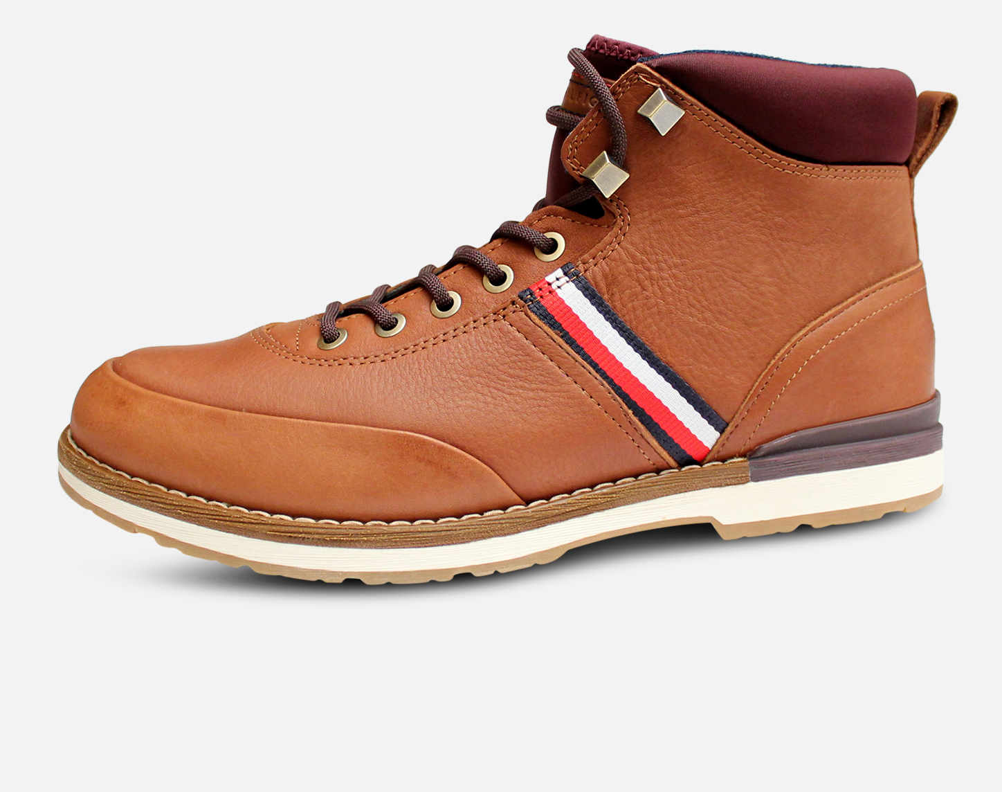 Tommy Hilfiger Luxury Outdoor Boots in Tan Brown Leather