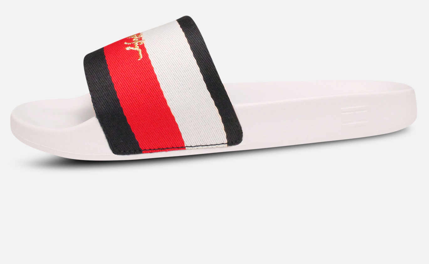 Tommy Hilfiger White Designer Signature Pool Sliders