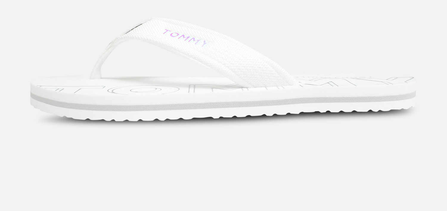 Tommy Hilfiger Iridescent White Flip Flop Beach Sandals