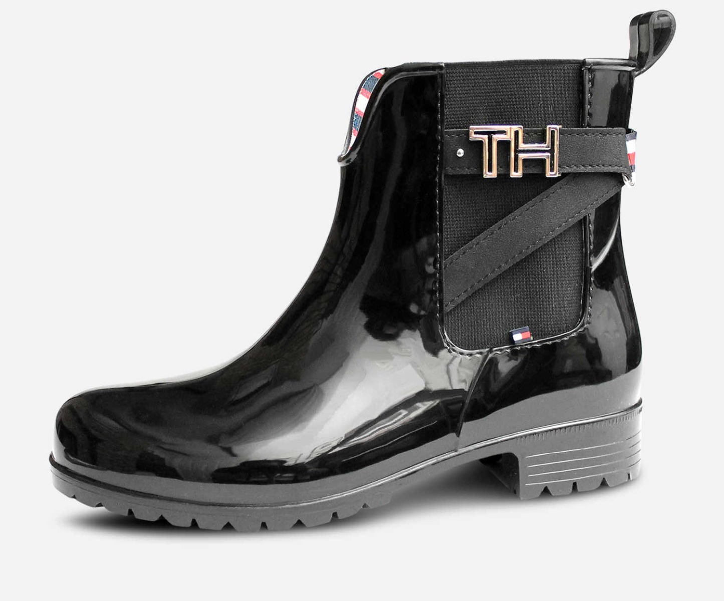 Tommy Hilfiger Designer Womens Black Waterproof Wellies