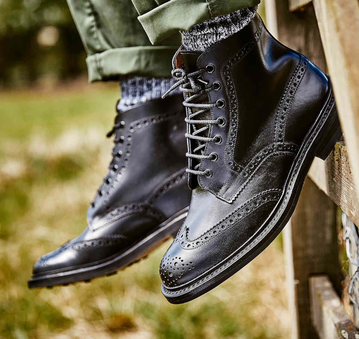 nonnative × Tricker’s   Brogue Boots Stephy Brogue Boot - BLACK – R E Tricker Ltd