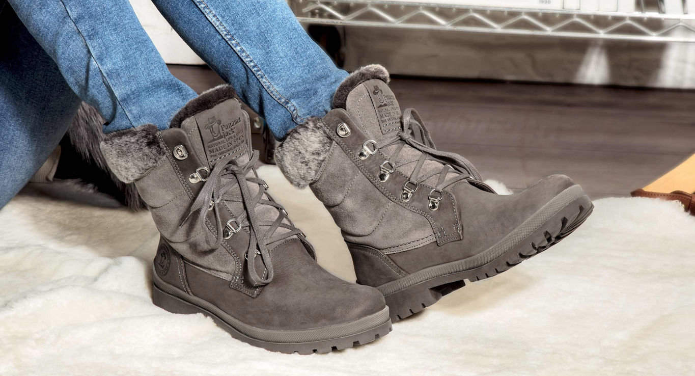 Grey Nubuck & Suede Panama Jack Ladies Boots