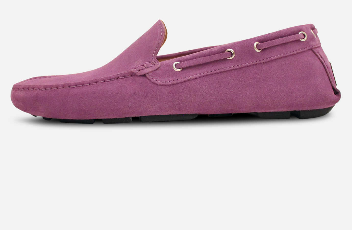 Mens Violet Purple Suede Italian Driving Shoe Moccasins