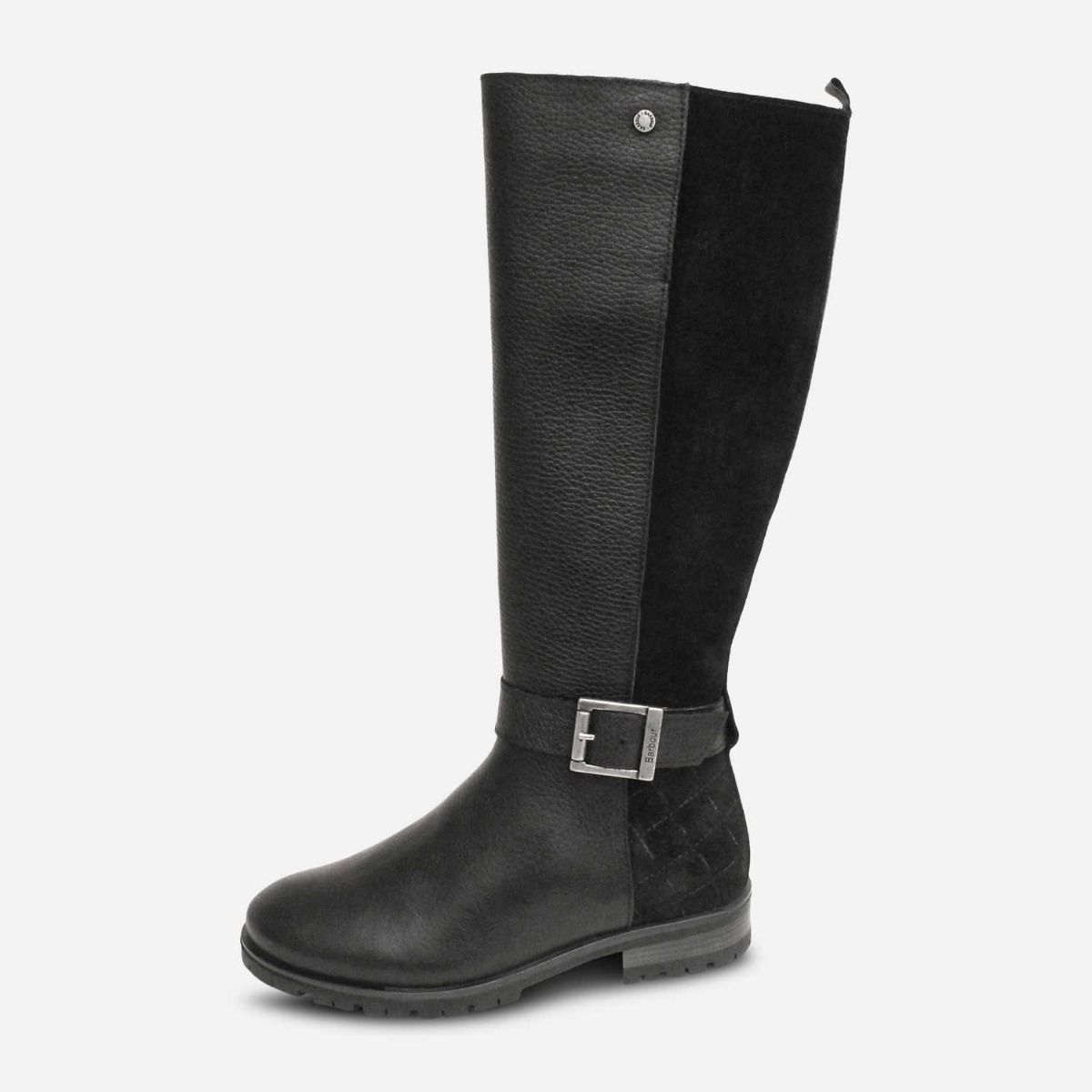 Barbour Designer Black Knee High Black Zip Boots