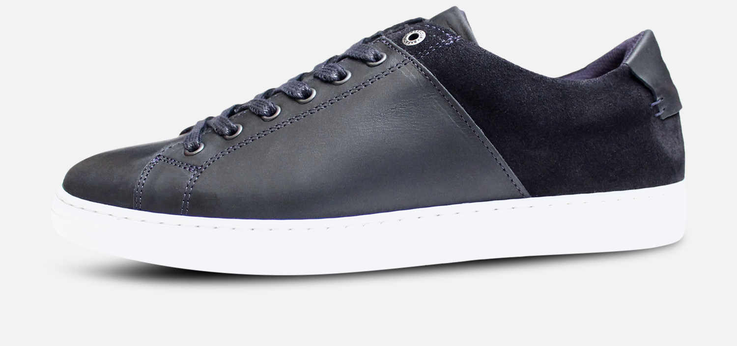 Luxury Barbour Ariel 2 Trainers in Navy Blue Leather