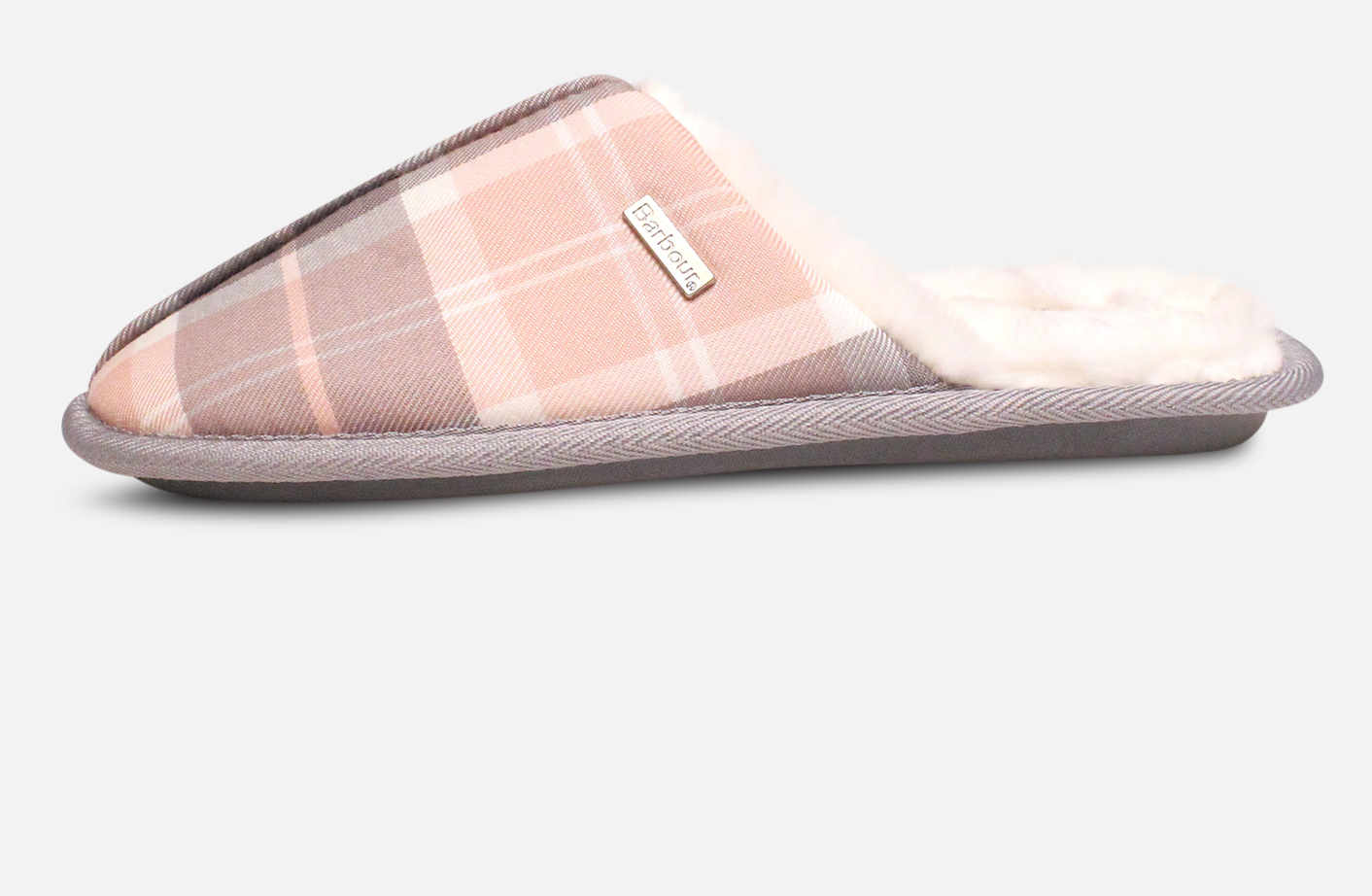 Barbour Womens Pink Tartan Maddie Slippers Warm Lined