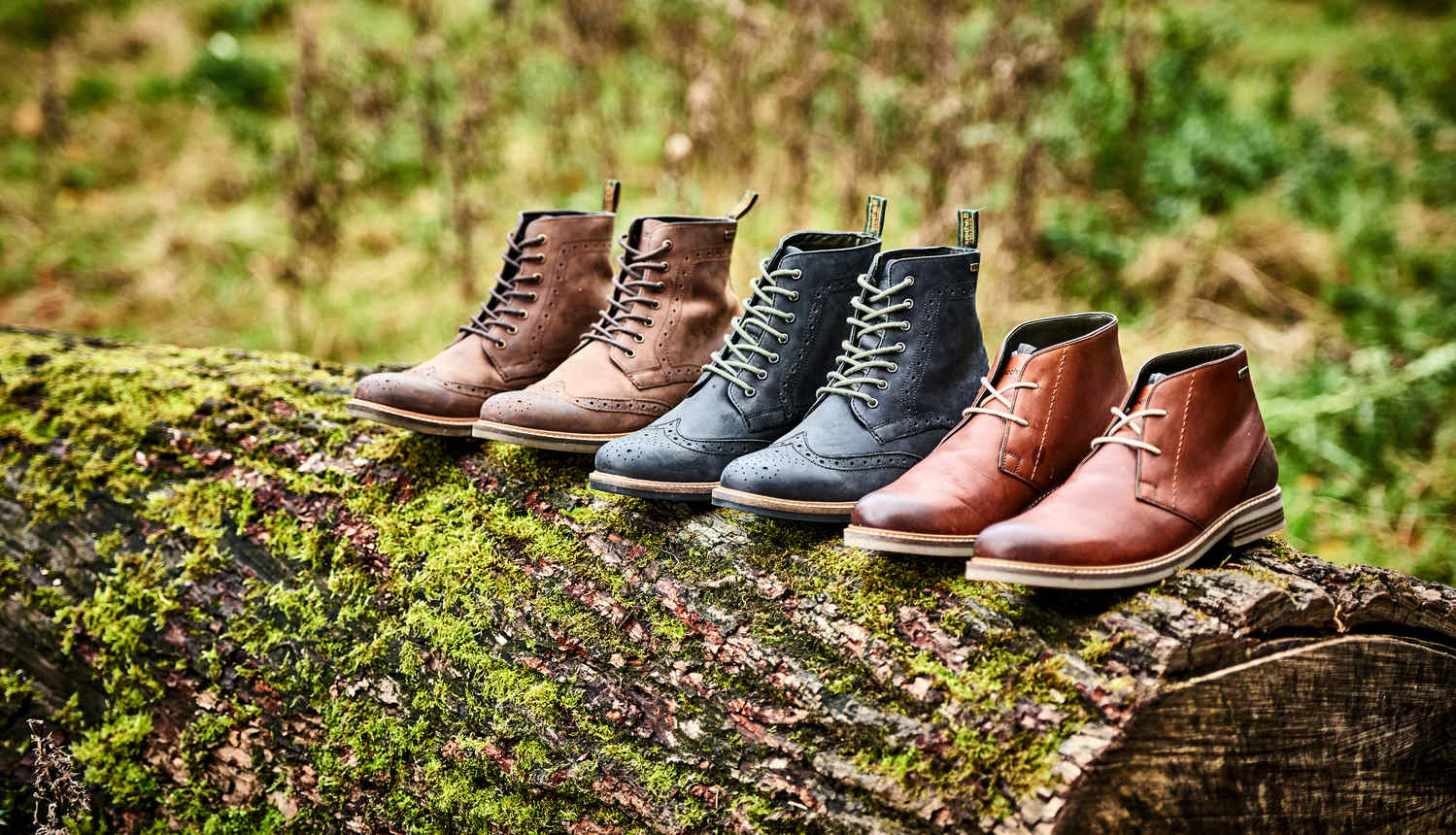 Country Brogues in Waxy Black by Barbour Belsay