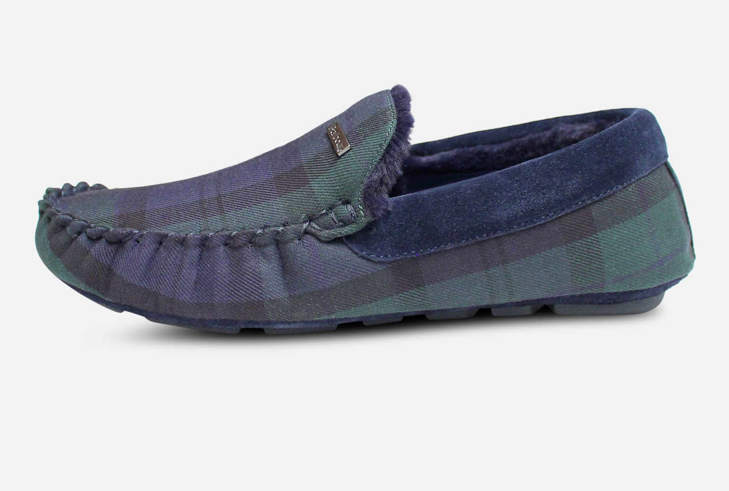barbour monty suede slippers navy