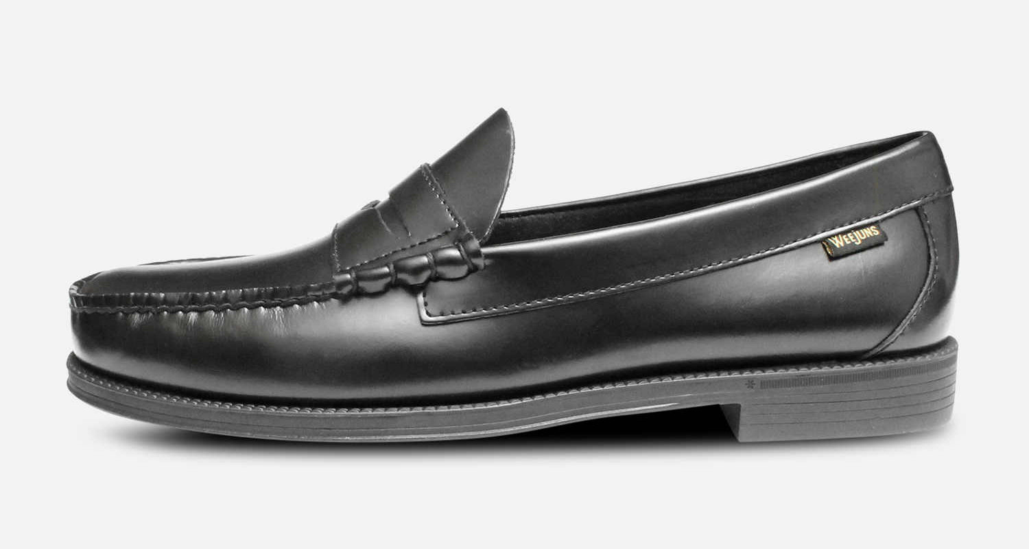 Formal Black Larson Bass Weejun II Loafers with Rubber Sole
