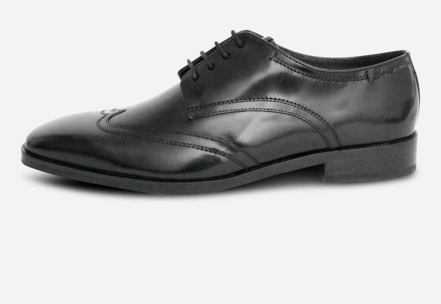 Black Polished Wingtip Formal Sherman Premium Dress Shoe
