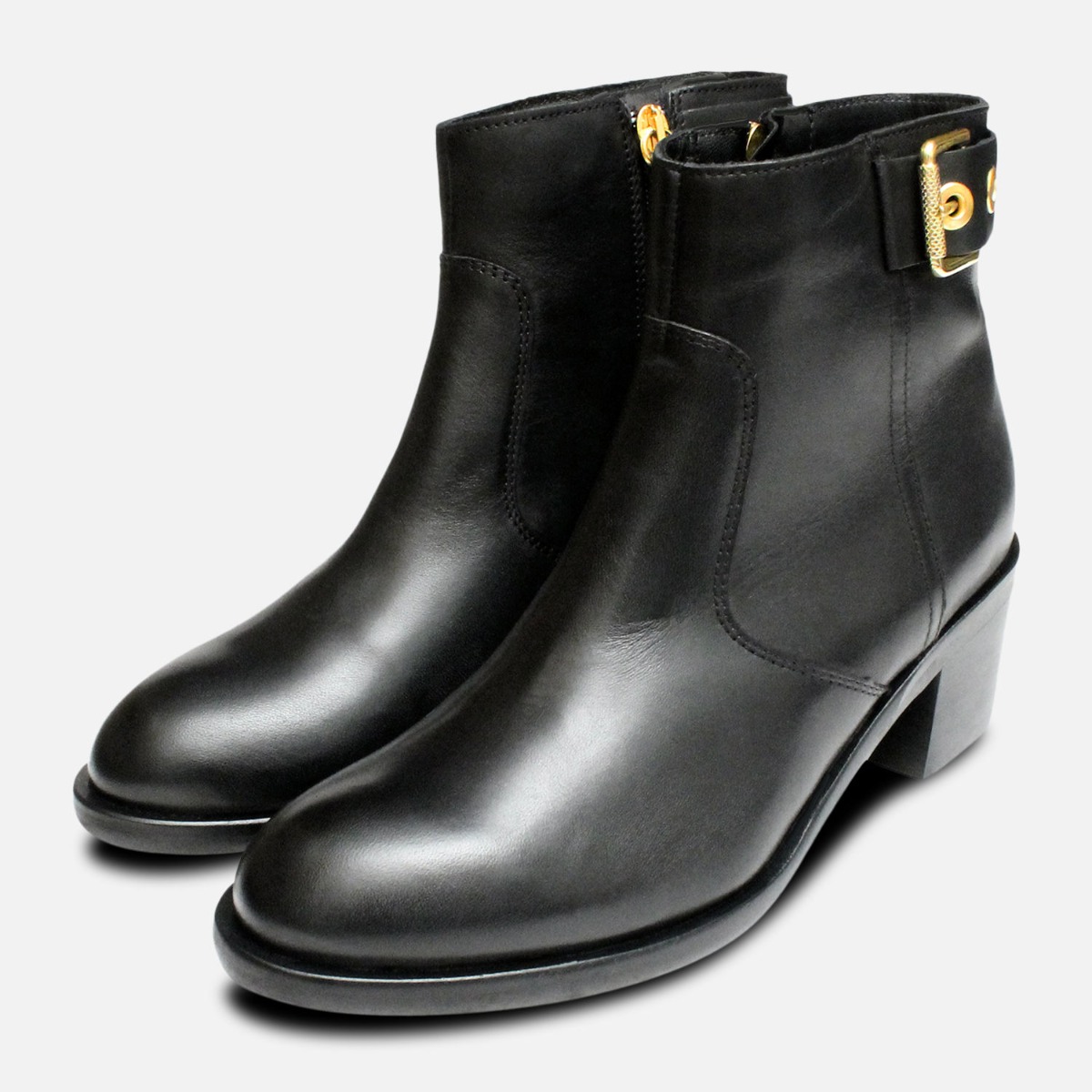 Gold Buckle Tommy Hilfiger Parson Boots 