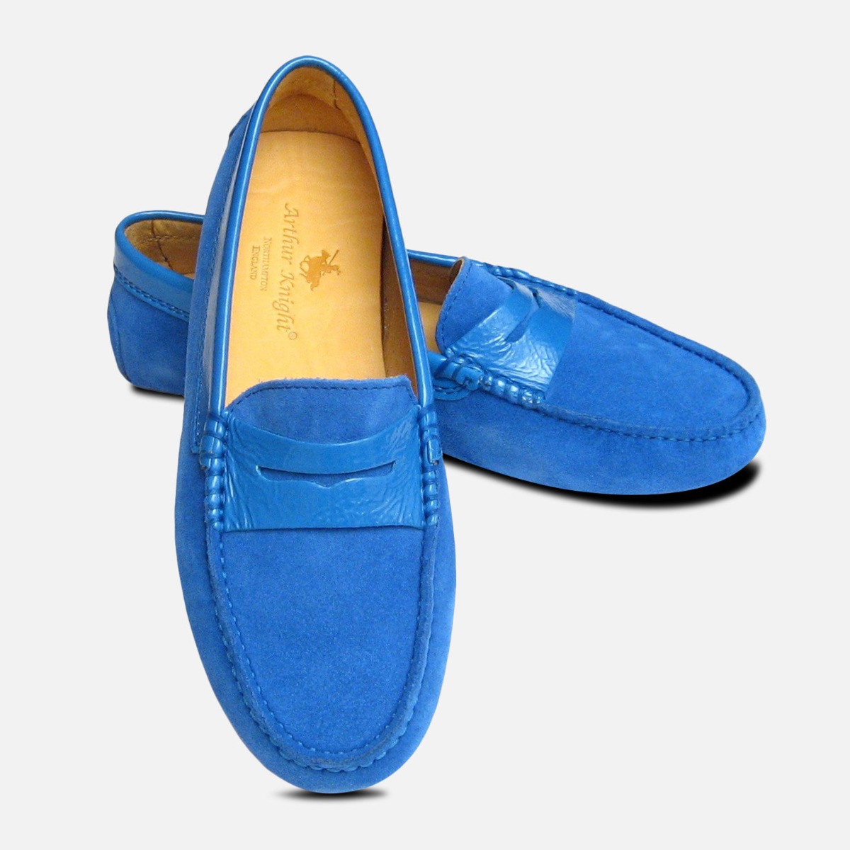 Blue Suede Ladies Italian Driving Shoe 