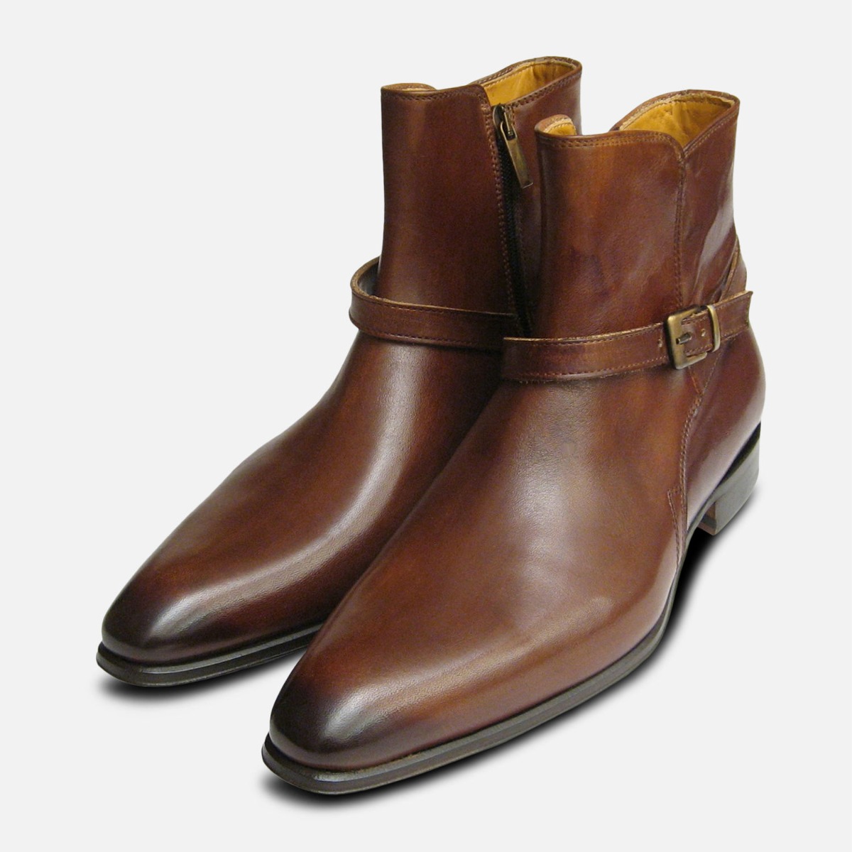 Designer Mens Brown Jodhpur Zip Boots | eBay