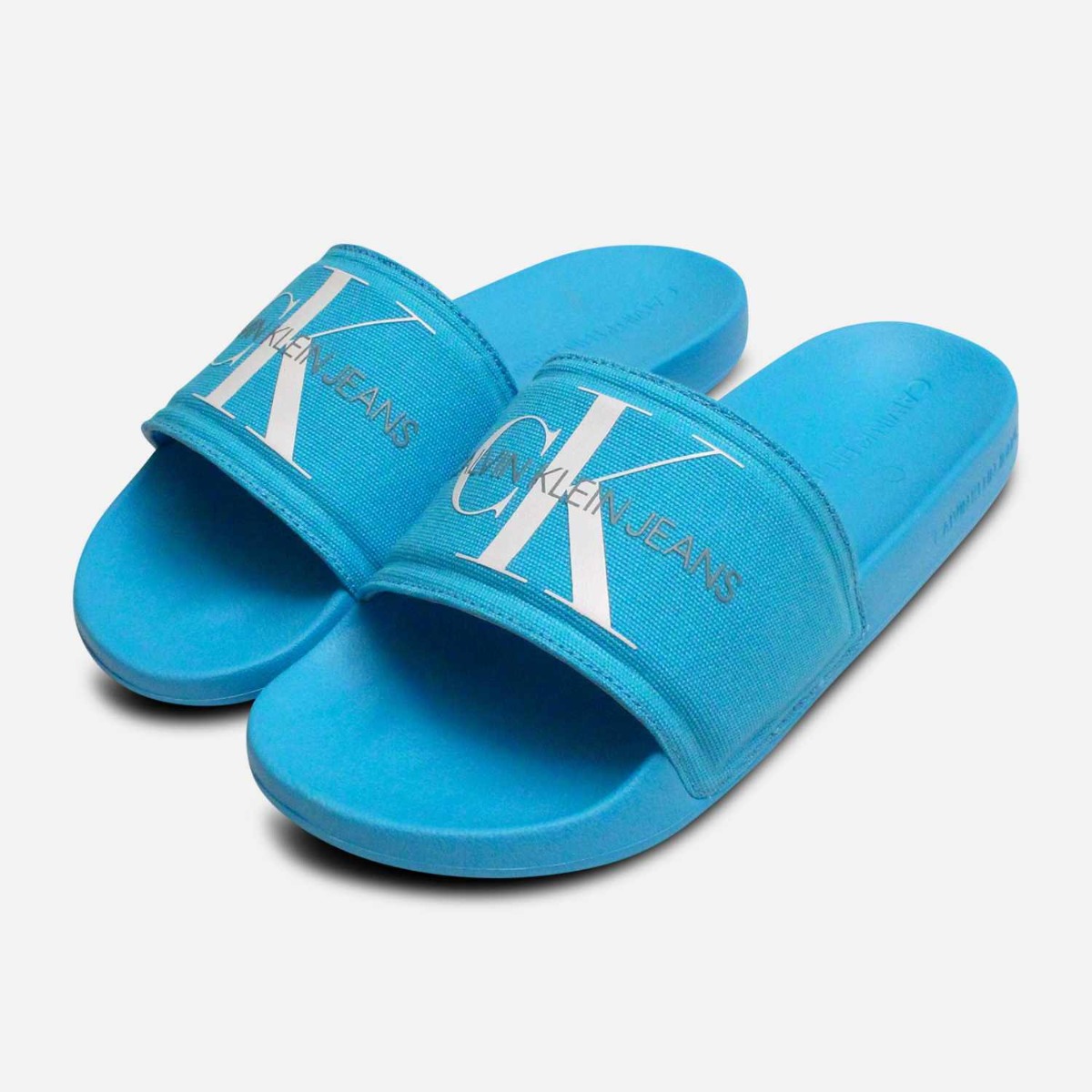 Calvin Klein Bright Blue Mens Designer Pool Slider Sandal eBay