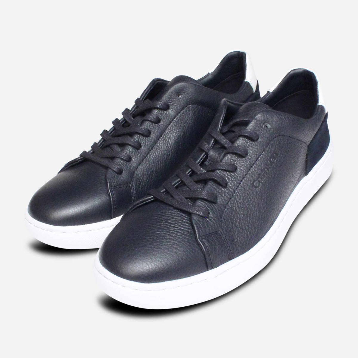 leather trainers calvin klein