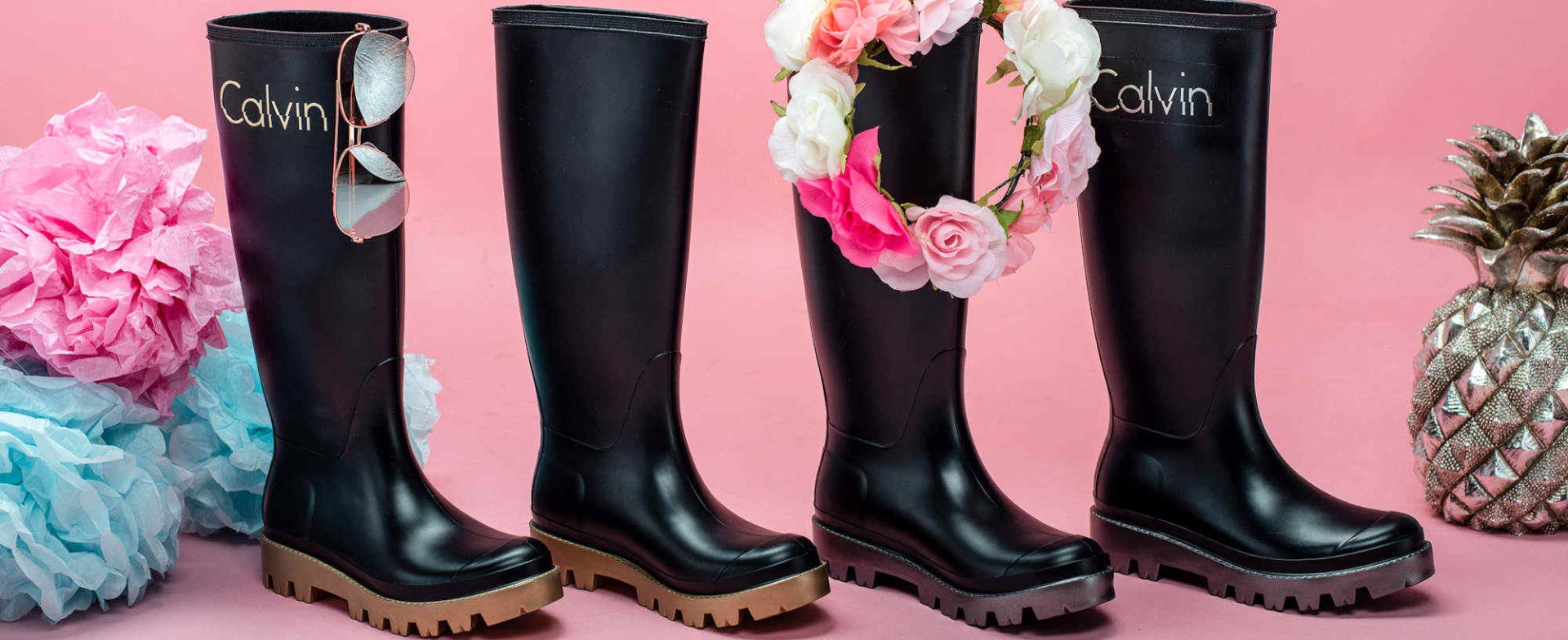 calvin klein wellington boots