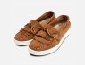 Barbour Light Brown Suede Klara Loafers with White Sole