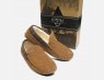 Barbour Mens Light Brown Suede Slippers Fur Lining