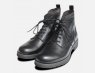 Designer Italian Mens Commando Boots in Black Calf Leather