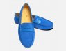 Blue Suede Ladies Italian Driving Shoe Moccasins