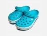 Crocs Turquoise Aqua and White Crocband Designer Clogs