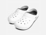 Warm Classic White Crocs for Women with Grey Lining