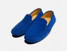 Electric Blue Suede Mens Driving Shoes