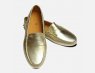 Gold Metallic Leather Arthur Knight Womens Driving Shoes