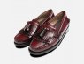 Oxblood Ladies Double Fringe Tassel Loafer Shoes