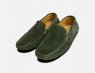 Dark Moss Green Suede Italian Driving Shoe Moccasins