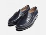 Larson Bass Penny Loafers in Navy Blue Leather