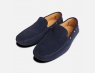 Navy Blue Suede Italian Driving Shoe Moccasins
