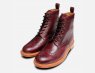Burgundy Goodyear Welted Wingtip Brogue Country Boots
