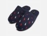 Ralph Lauren Navy Blue Slippers White with Red Polo