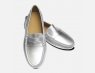 Silver Metallic Leather Arthur Knight Ladies Italian Driving Shoes
