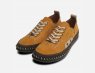 Light Brown Suede Mens Lace Up Whipstitch Sneakers