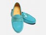 Turquoise Suede & Patent Leather Designer Ladies Arthur Knight Shoes