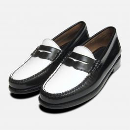 Black & White Ladies Penny Loafers