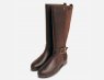 Barbour Designer Knee High Zip Boot In Dark Brown