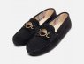 Barbour Navy Blue Suede Designer Ladies Flat Loafers