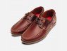 Barbour Wake II Boat Shoes In Waxy Brown Leather