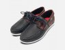 Barbour Wake II Boat Shoe in Waxy Navy and Brown Leather